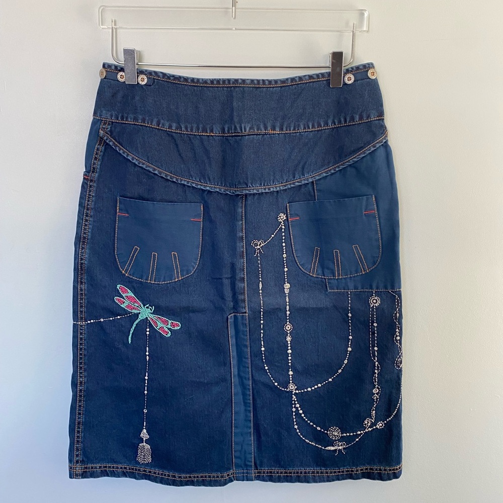 OILILY embroidered denim skirt Size 38 - Picture 7 of 12